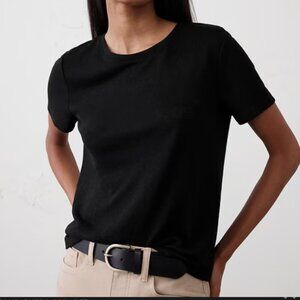 Banana Republic Factory Black Linen Blend Tee